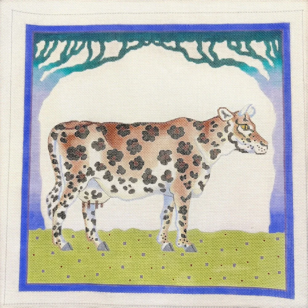 Kathryn Molineux Cowpard Hand Painted Needlepoint Canvas 11.5